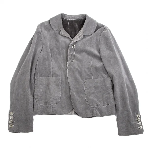 トリコ コムデギャルソンtricot COMME des GARCONS 裏異素材パッチワークデザインコーデュロイジャケット グレーS K-112092_003