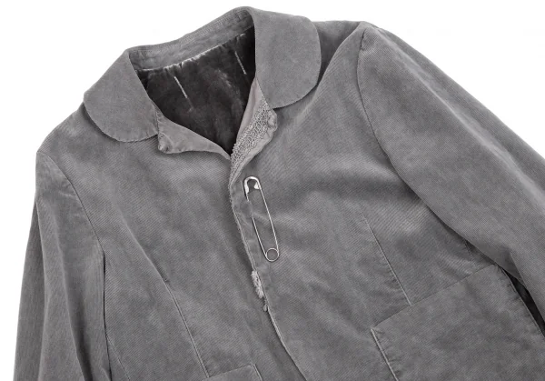 トリコ コムデギャルソンtricot COMME des GARCONS 裏異素材パッチワークデザインコーデュロイジャケット グレーS K-112092_004
