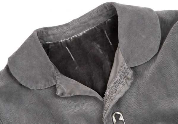 トリコ コムデギャルソンtricot COMME des GARCONS 裏異素材パッチワークデザインコーデュロイジャケット グレーS K-112092_005