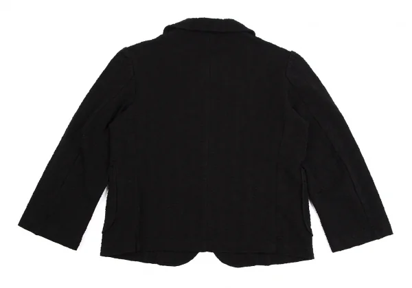 トリコ コムデギャルソンtricot COMME des GARCONS 染めフラワー織りラウンドカラーストレッチジャケット 黒M位 K-112096_011