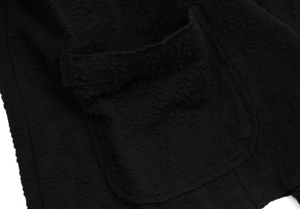 トリコ コムデギャルソンtricot COMME des GARCONS 染めフラワー織りラウンドカラーストレッチジャケット 黒M位 K-112096_009