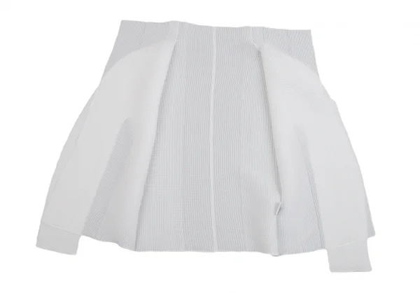 イッセイミヤケ ミーISSEY MIYAKE me ストレッチプリーツボタンレスカーディガン 白F K-112115_010