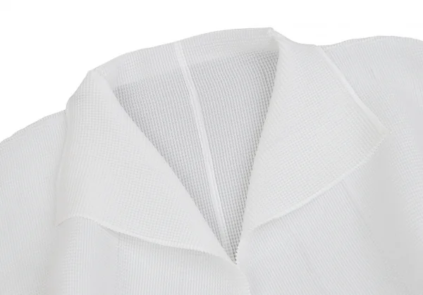 イッセイミヤケ ミーISSEY MIYAKE me ストレッチプリーツボタンレスカーディガン 白F K-112115_004