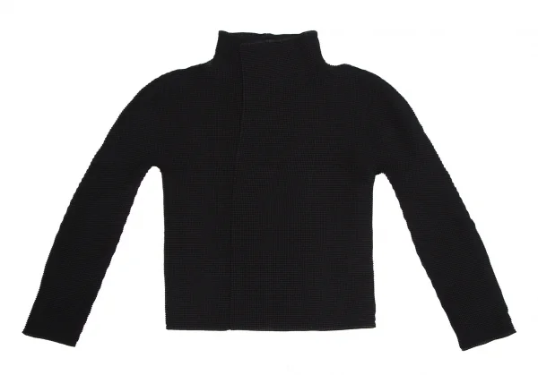 イッセイミヤケ ミーISSEY MIYAKE me ストレッチプリーツボタンレスカーディガン 黒F K-112116_002