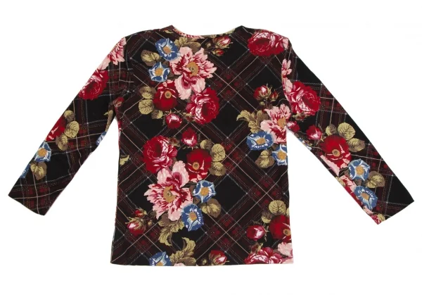 インゲボルグINGEBORG タータンチェックフラワープリントカットソー マルチM位 K-112133_012