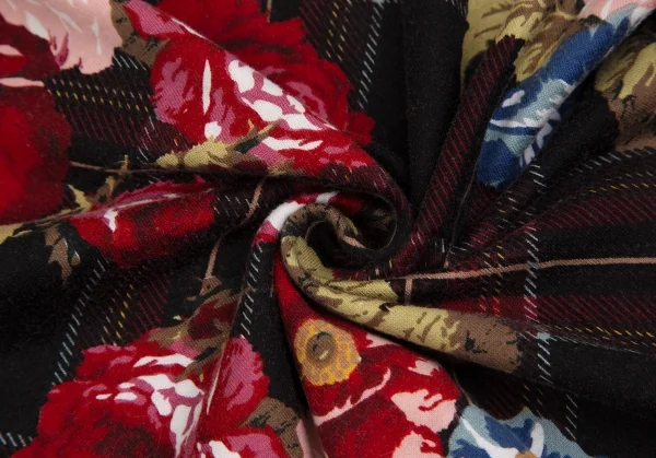 インゲボルグINGEBORG タータンチェックフラワープリントカットソー マルチM位 K-112133_014