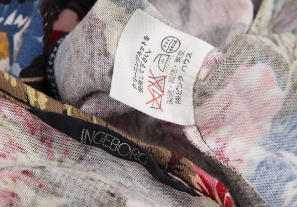 インゲボルグINGEBORG タータンチェックフラワープリントカットソー マルチM位 K-112133_015