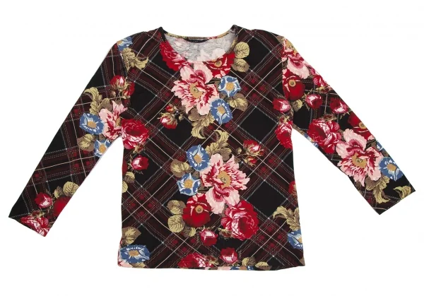 インゲボルグINGEBORG タータンチェックフラワープリントカットソー マルチM位 K-112133_002