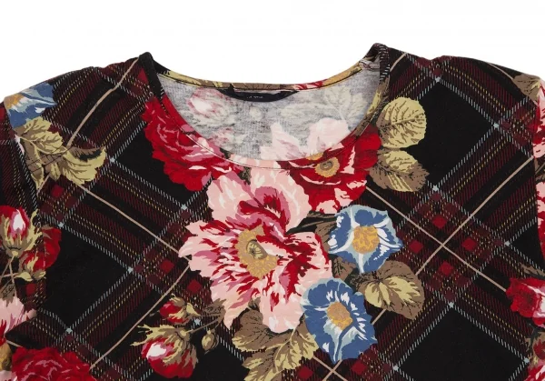 インゲボルグINGEBORG タータンチェックフラワープリントカットソー マルチM位 K-112133_003