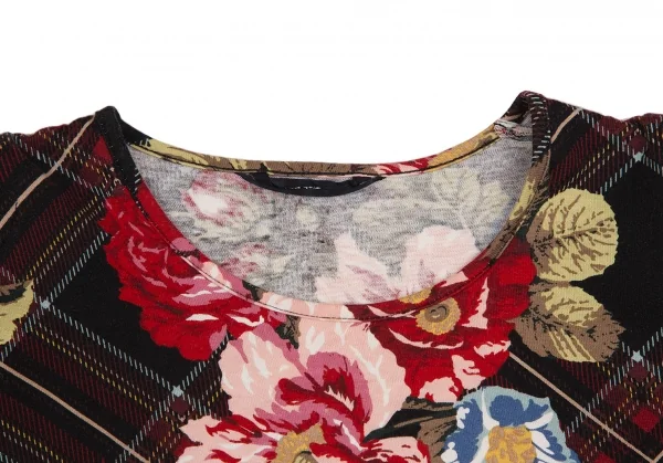 インゲボルグINGEBORG タータンチェックフラワープリントカットソー マルチM位 K-112133_004