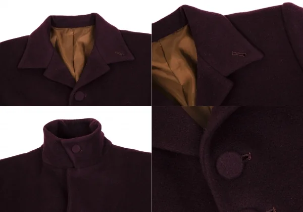 ジャンポールゴルチエ クラシックJean Paul GAULTIER CLASSIQUE ウールナイロンバックスリットボタン留めフレアロングコート ボルドー40 K-112148_006