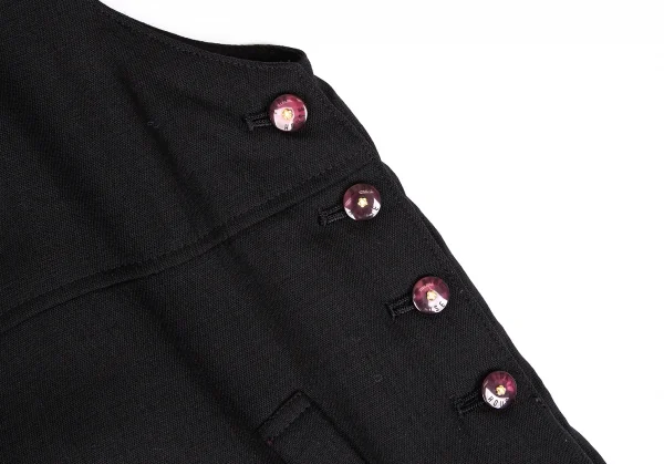 ピンクハウスPINK HOUSE ウールロゴワンポイント刺繍サロペットスカート 黒M位 K-112154_007