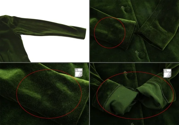 ジャンポールゴルチエ ファムJean Paul GAULTIER FEMME ベロアノーカラーロングカーディガン モスグリーン40 K-112156_006