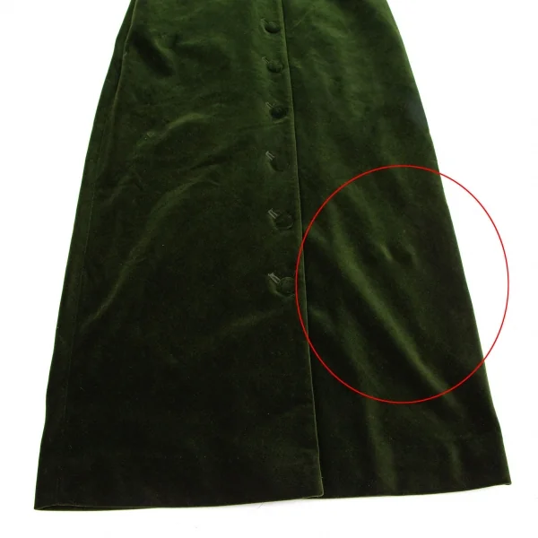 ジャンポールゴルチエ ファムJean Paul GAULTIER FEMME ベロアノーカラーロングカーディガン モスグリーン40 K-112156_007