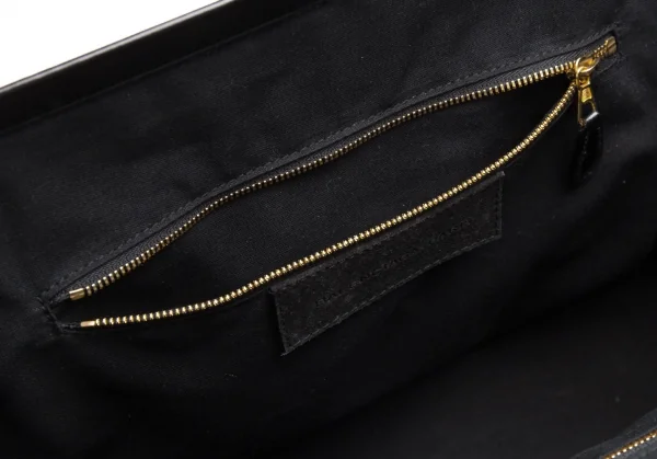 バレンシアガBALENCIAGA レザー切替がま口ドクターバッグ 黒 K-112172_017