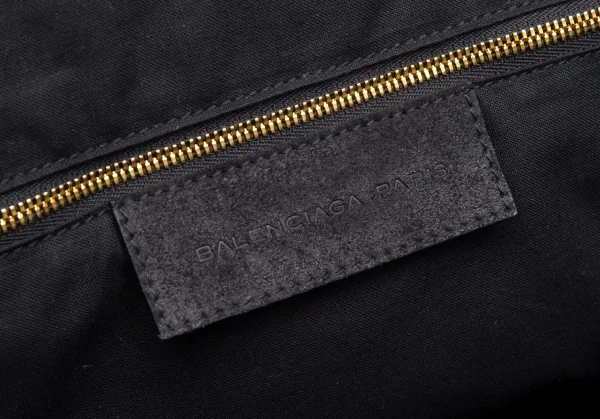 バレンシアガBALENCIAGA レザー切替がま口ドクターバッグ 黒 K-112172_019