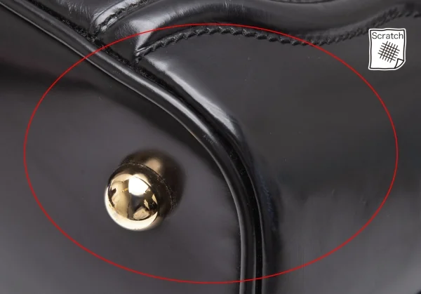 バレンシアガBALENCIAGA レザー切替がま口ドクターバッグ 黒 K-112172_008