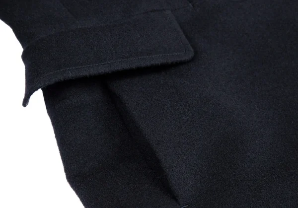 ポールスミスPAUL SMITH BLACK カシミヤ混ウールフェルトダブルコート 紺38 K-112183_011