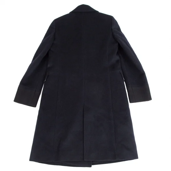 ポールスミスPAUL SMITH BLACK カシミヤ混ウールフェルトダブルコート 紺38 K-112183_015