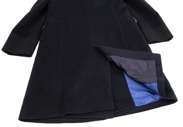 ポールスミスPAUL SMITH BLACK カシミヤ混ウールフェルトダブルコート 紺38 K-112183_016