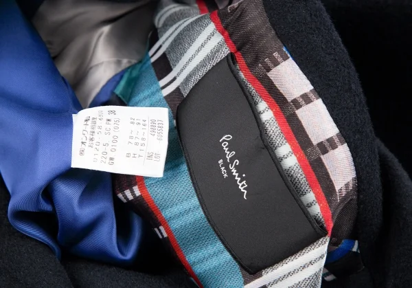 ポールスミスPAUL SMITH BLACK カシミヤ混ウールフェルトダブルコート 紺38 K-112183_018