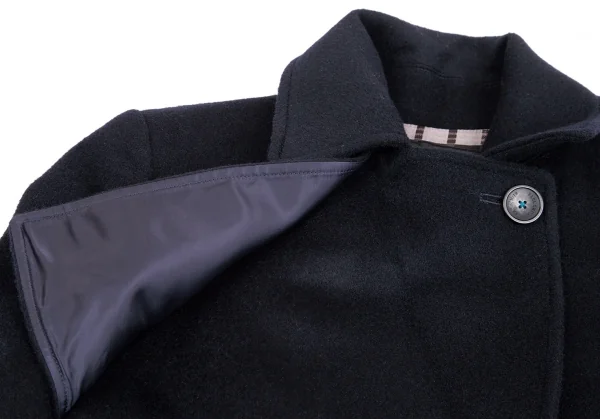 ポールスミスPAUL SMITH BLACK カシミヤ混ウールフェルトダブルコート 紺38 K-112183_006