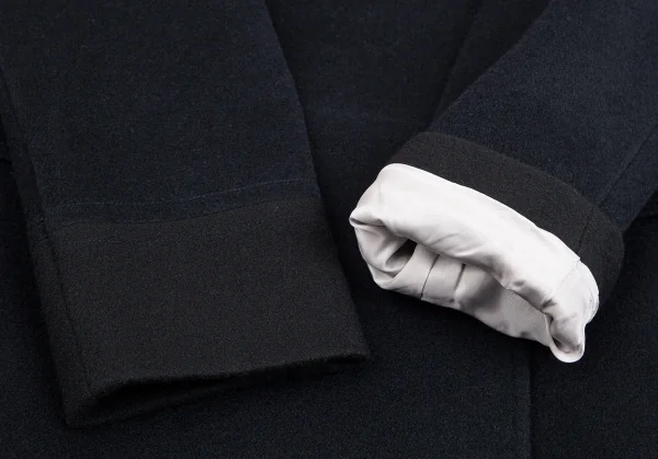 ポールスミスPAUL SMITH BLACK カシミヤ混ウールフェルトダブルコート 紺38 K-112183_008