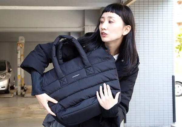 マリメッコmarimekko MILLA 中綿キルティングトートバッグ 黒 K-112194_013