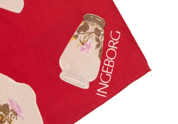 インゲボルグINGEBORG 陶器プリントスカーフ 赤 K-112207_007