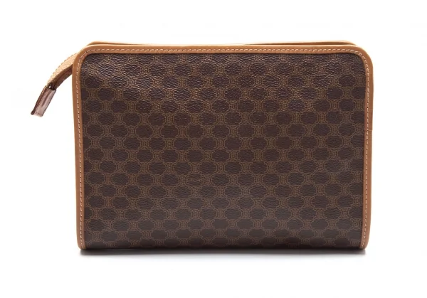 セリーヌCELINE マカダムクラッチバッグ 茶 K-112208_002