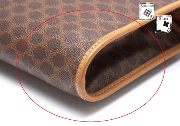 セリーヌCELINE マカダムクラッチバッグ 茶 K-112208_007