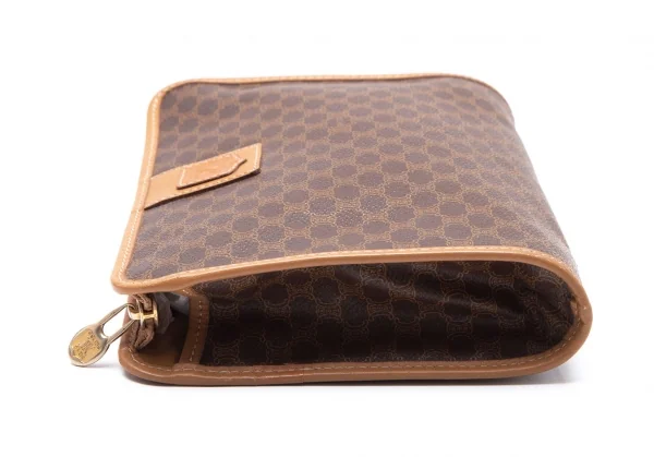 セリーヌCELINE マカダムクラッチバッグ 茶 K-112208_008