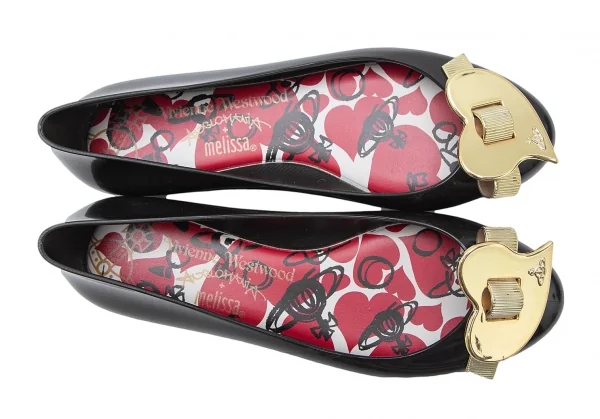 ヴィヴィアンウエストウッド アングロマニア×メリッサVivienne Westwood ANGLOMANIA×melissa メタルハートラバーパンプス 黒24 K-112215_003