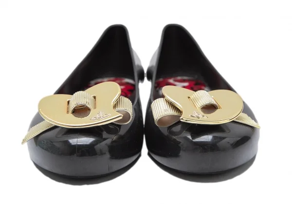 ヴィヴィアンウエストウッド アングロマニア×メリッサVivienne Westwood ANGLOMANIA×melissa メタルハートラバーパンプス 黒24 K-112215_005