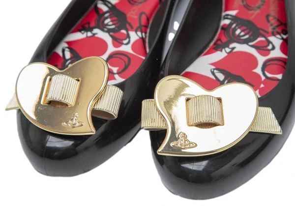 ヴィヴィアンウエストウッド アングロマニア×メリッサVivienne Westwood ANGLOMANIA×melissa メタルハートラバーパンプス 黒24 K-112215_006