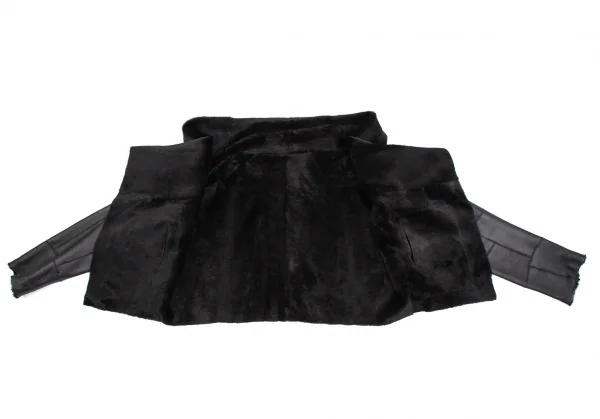イッセイミヤケ ハートISSEY MIYAKE HaaT ムートン羽織りリバーシブルジャケット 黒2 K-112224_011