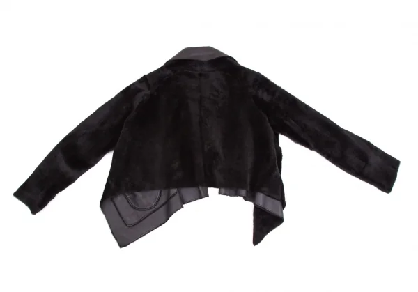 イッセイミヤケ ハートISSEY MIYAKE HaaT ムートン羽織りリバーシブルジャケット 黒2 K-112224_013