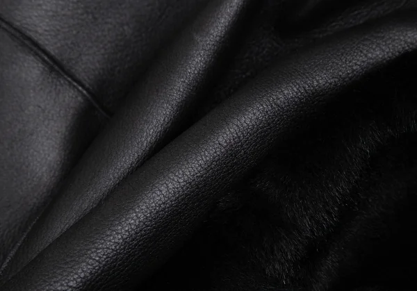 イッセイミヤケ ハートISSEY MIYAKE HaaT ムートン羽織りリバーシブルジャケット 黒2 K-112224_015