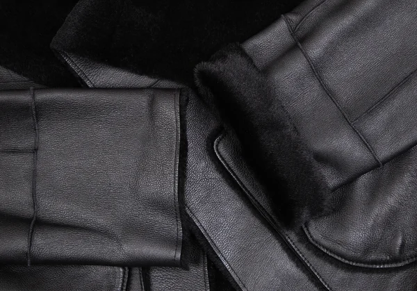 イッセイミヤケ ハートISSEY MIYAKE HaaT ムートン羽織りリバーシブルジャケット 黒2 K-112224_008