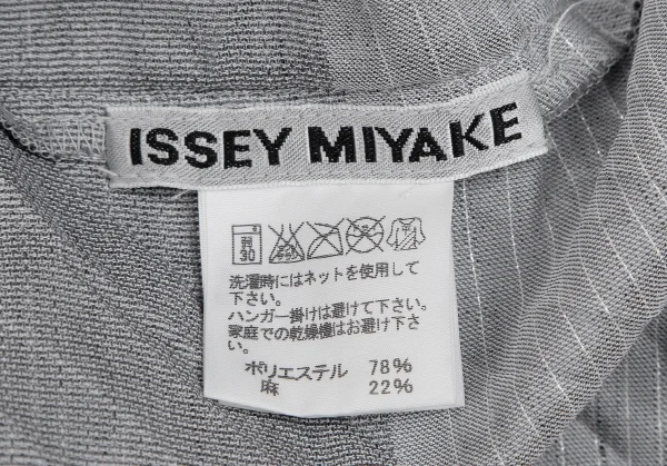 イッセイミヤケISSEY MIYAKE グリッターボーダーバイアスプリーツジャケット グレー3 K-112239_014