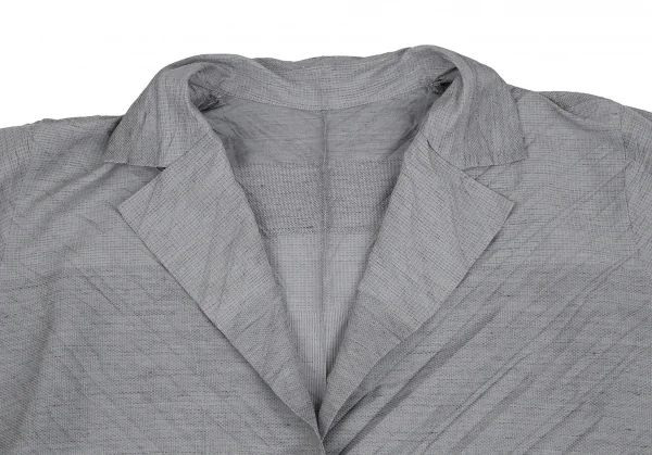 イッセイミヤケISSEY MIYAKE グリッターボーダーバイアスプリーツジャケット グレー3 K-112239_003