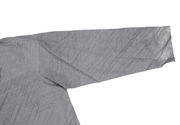 イッセイミヤケISSEY MIYAKE グリッターボーダーバイアスプリーツジャケット グレー3 K-112239_004