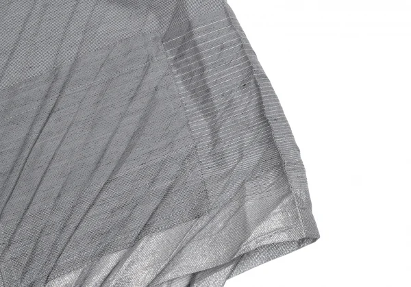 イッセイミヤケISSEY MIYAKE グリッターボーダーバイアスプリーツジャケット グレー3 K-112239_009