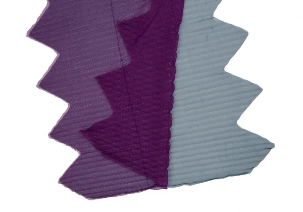 プリーツプリーズPLEATS PLEASE メッシュプリーツギザギザストール 紫緑 K-112241_008