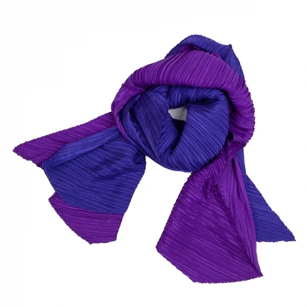 プリーツプリーズPLEATS PLEASE バイカラー変形プリーツストール 紫 K-112242_001