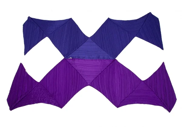 プリーツプリーズPLEATS PLEASE バイカラー変形プリーツストール 紫 K-112242_004