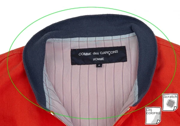 コムデギャルソン オムCOMME des GARCONS HOMME 裏ストライプコットンナイロンフライトジャケット オレンジS K-112247_003
