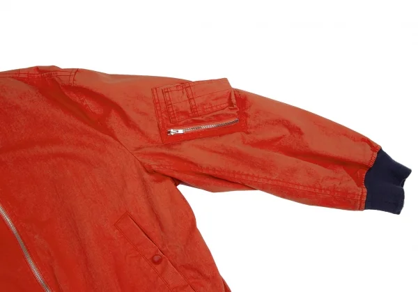 コムデギャルソン オムCOMME des GARCONS HOMME 裏ストライプコットンナイロンフライトジャケット オレンジS K-112247_005