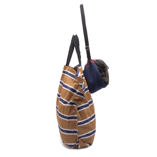 サカイsacai zantan 異素材切替ショルダーポーチエコバッグ 青他 K-112253_010