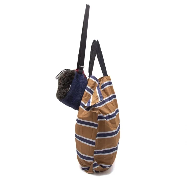 サカイsacai zantan 異素材切替ショルダーポーチエコバッグ 青他 K-112253_012